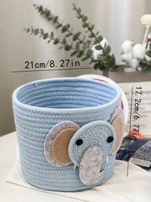 1pc Cartoon Design Pet Storage Basket - Blue - View 3
