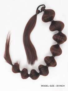 超長編織馬尾合成纖維接髮 - Dark Brown - 查看 2