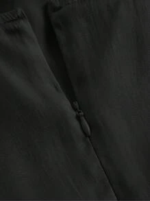 SHEIN MOD Solid Knot Front Cami Dress - Black - View 4