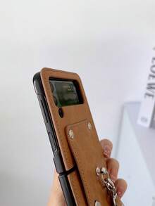 Vỏ điện thoại PU có dây buộc - màu nâu - Xem 2