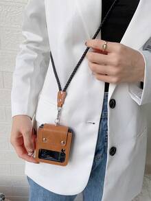 Vỏ điện thoại PU có dây buộc - màu nâu - Xem 4