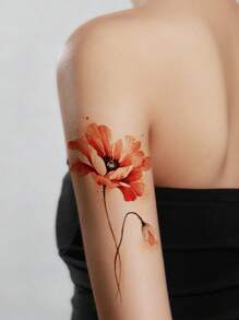 1sheet Floral Pattern Tattoo Sticker - Multicolor - View 3