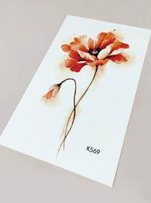 1sheet Floral Pattern Tattoo Sticker - Multicolor - View 5