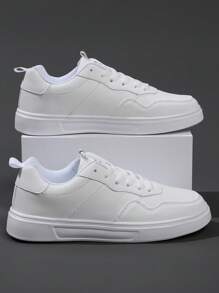 Sporty Sneakers For Men, Letter Graphic Lace-up Front Skate Shoes
