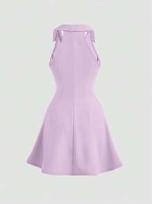 SHEIN MOD 素色後拉鏈洋裝 - 紫丁香色 - 查看 2