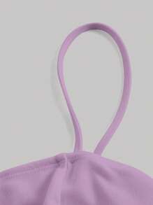 SHEIN MOD Đầm Thắt nơ trước màu trơn Giải trí - Màu Lilac Tím - Xem 3