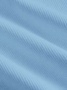SHEIN MOD Sweetheart Neck Rib-knit Tee - Baby Blue - View 4