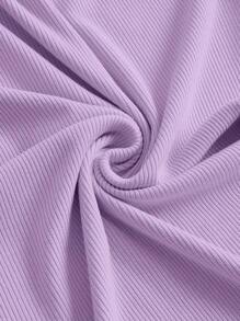 SHEIN MOD Tie Front Ruched Bust Knot Shoulder Cami Dress,Pastel Dresses For Women - Lilac Purple - View 3