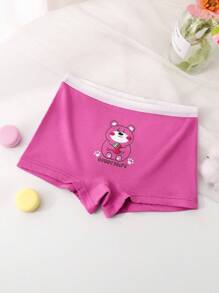 Young Girl 4pcs Cartoon Graphic Boxer Brief