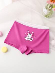 Young Girl 4pcs Cartoon Graphic Boxer Brief