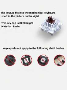 4pcs Creative Diy Blue Translucent Key Caps For Cross Axel Mechanical Keyboard Decoration - Multicolor - View 3