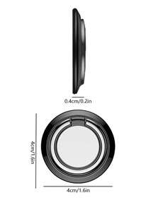 1pc Zinc Alloy 360 Degree Rotatable Magnetic Phone Ring Holder - Black - View 7