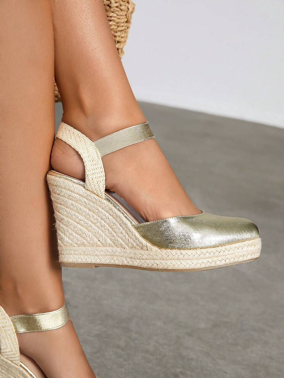 Women Shoes Hemp Rope Weaving Women's Wedge Heel & Platform Shoes Bohemian Western Style Music Festival Wear Party Wear Platform Shoes, Vacation Wear, Travel Essential