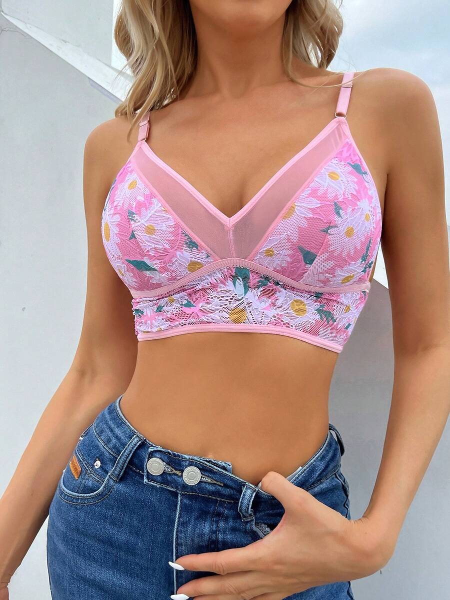 Snug Zone Bralette Dessous Mit Floralem Druck - Pink - Übersicht 1