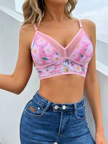 Snug Zone Bralette Dessous Mit Floralem Druck - Pink - Übersicht 3