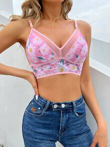 Snug Zone Bralette Dessous Mit Floralem Druck - Pink - Übersicht 5