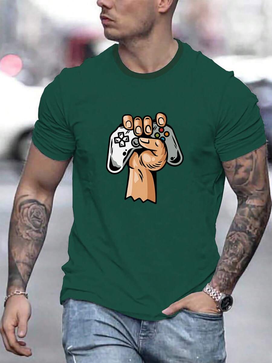 Manfinity Homme Men Figure Graphic Tee - Green - View 1