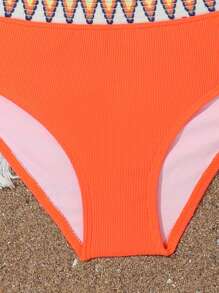 青少年女孩 V 形胶带比基尼套装夏日海滩