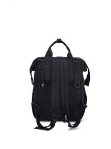 Bolsa portátil para botellas de gran capacidad, decorada con nailon de Color sólido, con cremallera, adecuada para el uso diario de mamá, 1 pieza - Negro - Ver 5