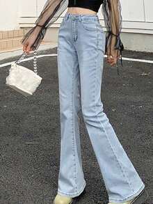 Jeans de pierna amplia con lavado - Lavado ligero - Ver 4