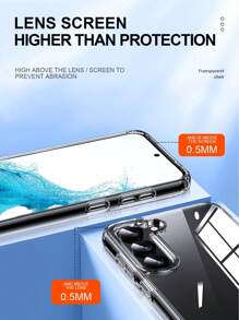 2入組透明高清曲綫螢幕保護鋼化膜和1入組防摔手機殼與三星兼容星系 - 無色 - 查看 4