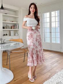 DAZY Chân váy đuôi cá in hoa - Nhiều màu - Xem 7
