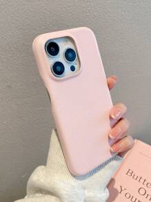 Vỏ điện thoại PET dập nổi Litchi - Hồng - Xem 3