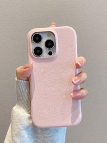 Vỏ điện thoại PET dập nổi Litchi - Hồng - Xem 6