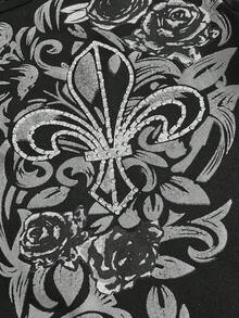 ROMWE Grunge Punk Áo thun nữ Đồ họa Giải trí - màu đen - Xem 4