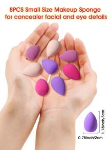 8PCS Mini Makeup Sponge,Suitable For Cream & Powder Concealer, Loose Powder Makeup Applicator,Makeup,Cheap,Room Decor,Vanity,Travel,Bedroom,Makeup Accessories,Puff,Makeup Blender,Powder Puff,Makeup Sponge,Cheap,Stocking Stuffers,Makeup,Makeup Tools,Cheap Stuff,Gifts,Gifts For Women,Christmas Gifts - Multicolor - View 2