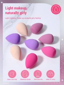 8PCS Mini Makeup Sponge,Suitable For Cream & Powder Concealer, Loose Powder Makeup Applicator,Makeup,Cheap,Room Decor,Vanity,Travel,Bedroom,Makeup Accessories,Puff,Makeup Blender,Powder Puff,Makeup Sponge,Cheap,Stocking Stuffers,Makeup,Makeup Tools,Cheap Stuff,Gifts,Gifts For Women,Christmas Gifts - Multicolor - View 3