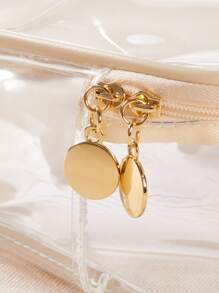 Túi trang điểm trong suốt - Màu be - Xem 5