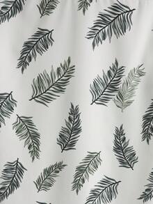 Manfinity RSRT 男士熱帶圖案襯衫&腰部抽繩短褲不帶T恤 - 白色 - 查看 7