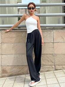 DAZY Top de tirantes unicolor tejido de canalé - Blanco - Ver 7