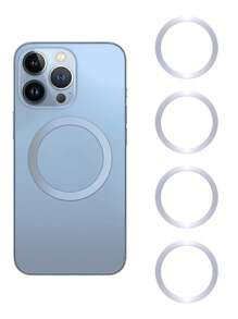 4pcs Iron Phone Magnetic Ring Wireless - Silver - View 1