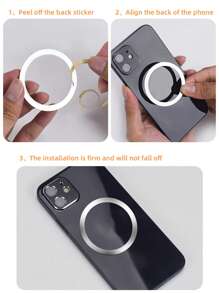 4pcs Iron Phone Magnetic Ring Wireless - Silver - View 8