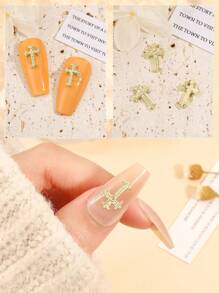 10Pcs/Pack Nail Art Decorative Stickers Diy Nail Charms Nail Gems Nail Supplies Nails - Gold - View 4