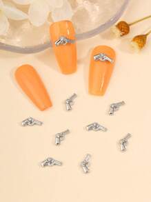 10入組美甲裝飾貼紙美甲貼紙美甲寶石DIY美甲用品 - 銀色 - 查看 1