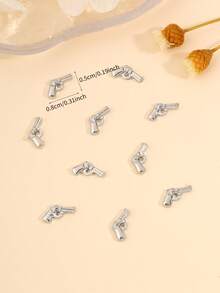 10入組美甲裝飾貼紙美甲貼紙美甲寶石DIY美甲用品 - 銀色 - 查看 2