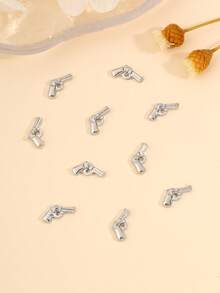 10入組美甲裝飾貼紙美甲貼紙美甲寶石DIY美甲用品 - 銀色 - 查看 4