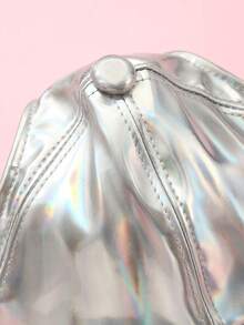 1pc PU Solid Color Pet Hat For Pet Decoration - Silver - View 3