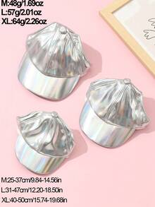 1pc PU Solid Color Pet Hat For Pet Decoration - Silver - View 4