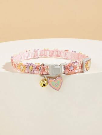 1pc Floral Print Pet Necklace For Dog And Cat For Decoration