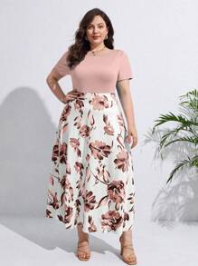 SHEIN Frenchy Plus Floral Print Summer Boho Dress,Beach Dress Sundress,Holiday Outfits - Multicolor - View 6