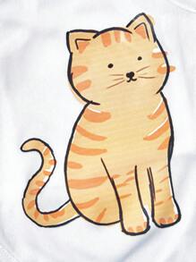 PETSIN 1PC Cartoon Cat Pattern Pet Tank Cho Chó Và Mèo Cho Mùa Hè - Nhiều màu - Xem 3