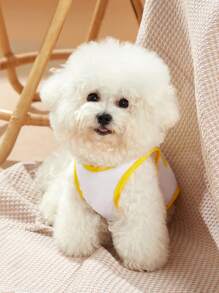 PETSIN 1入組卡通熊圖案寵物背心適用於狗狗和貓適合夏天 - 彩色 - 查看 4