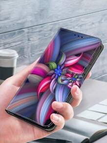 GLANDOTU 七彩花朵防震翻蓋皮夾式手機殼，附磁力夾槽對開式軟式 TPU 內襯軟墊手機殼，相容於三星 Galaxy iPhone、小米等手機型號 - 彩色 - 查看 6