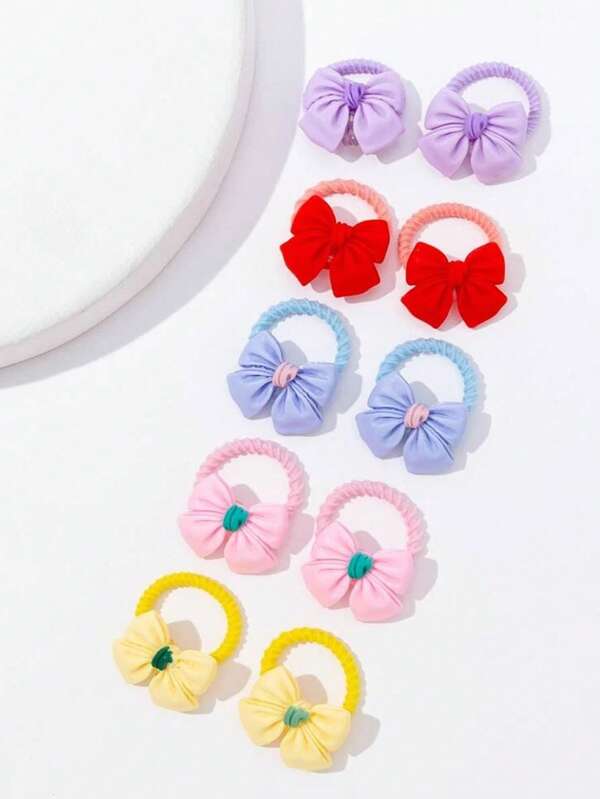 10pcs/set Bow Decor Pet Hair Tie For Dog And Cat For Decoration