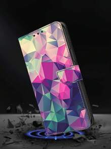 GLANDOTU 幾何圖案PU皮革手機殼 - 彩色 - 查看 3