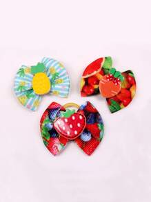 30pcs/set Mixed Pattern Bow Shaped Pet Hair Clip - Multicolor - View 2